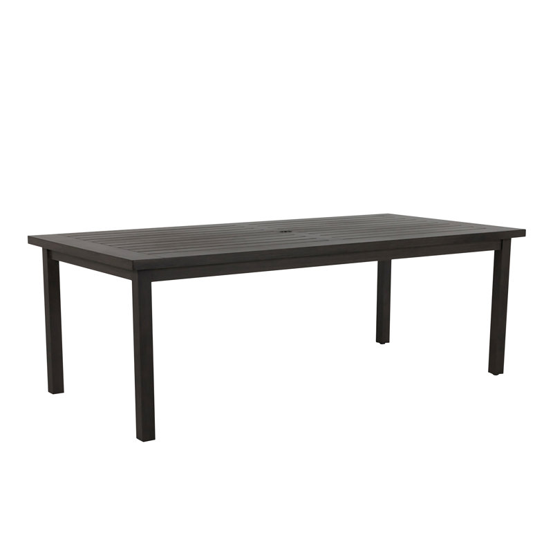 Club Aluminum Rectangular Dining Table Slate Gray, Slate Gray
