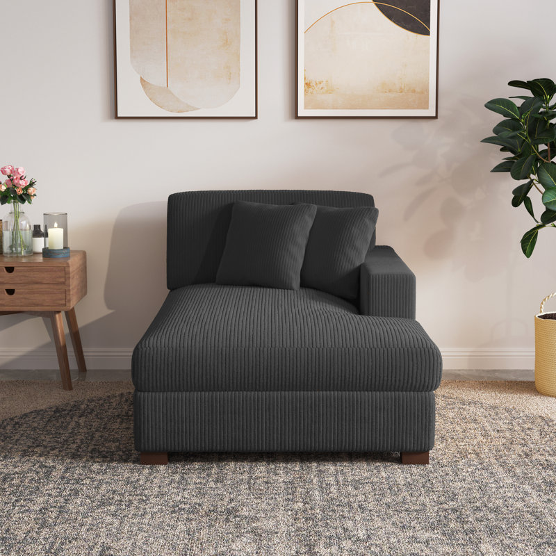 Milbrey Desborough Chaise Lounge, Grey, Right Hand Facing