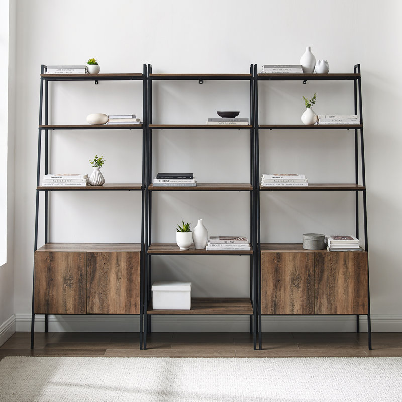 Little Italy Ladder Storage Bookcase, Rustic Oak