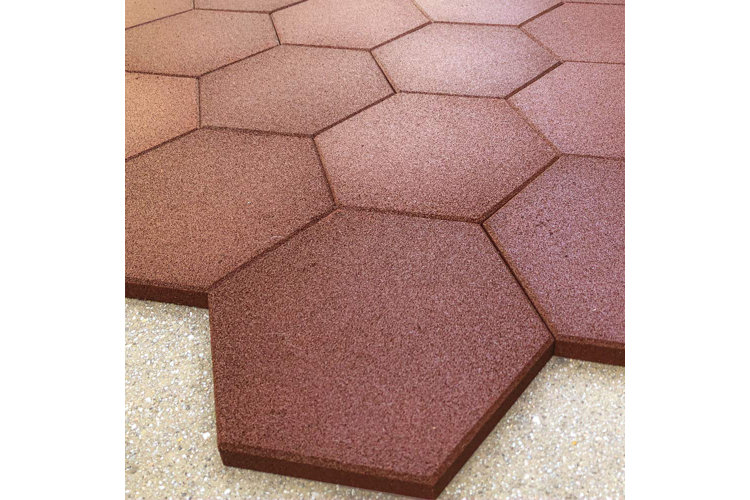 brown hexagonal paver stones