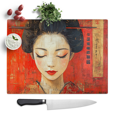 Geisha Japanese Vol.5  Glass Chopping Board