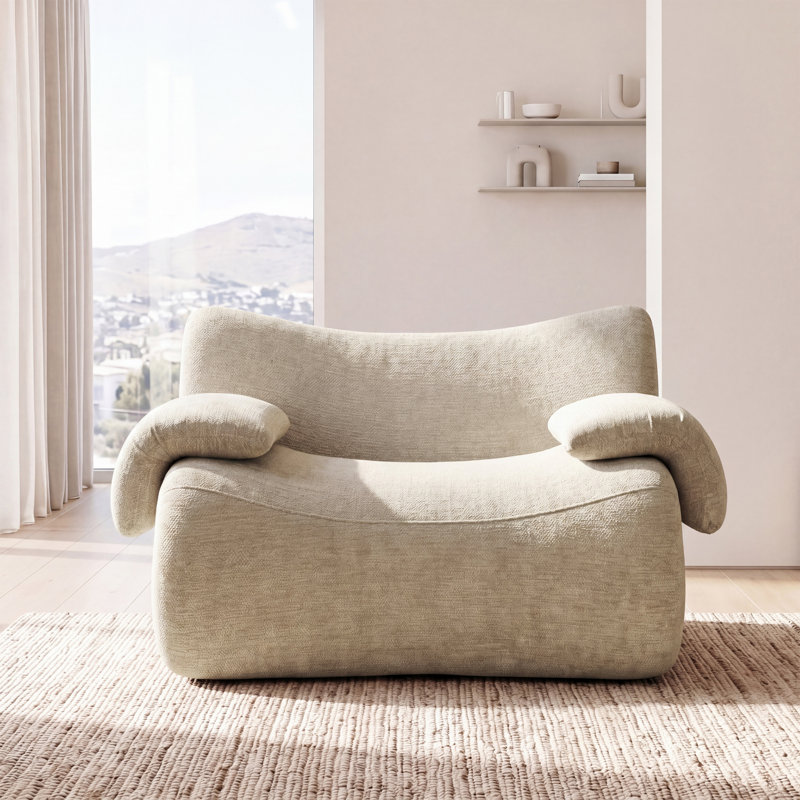 1 Seater Chenille Sofa, Grey