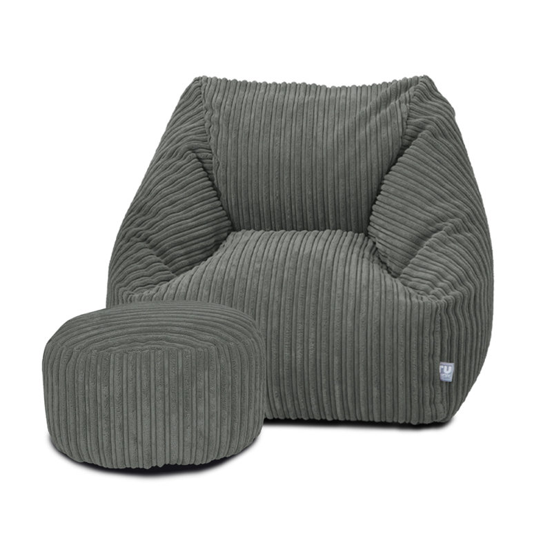 rucomfy Beanbags Big Kids Snuggle Chair - Large Corduroy Armchair for Kids & Teenagers - Home Furniture Living Room or Bedroom Seating - Machine Washable - 70 x 80 x 60cm