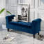Banc rembourré avec repose-pieds et banc de bout avec accoudoirs, bleu-876048058