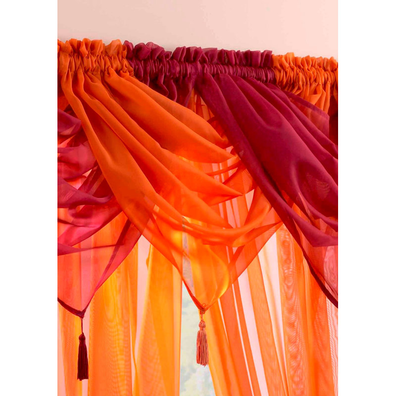 Maloy Solid Colour Pointed Window Pelmet, Orange