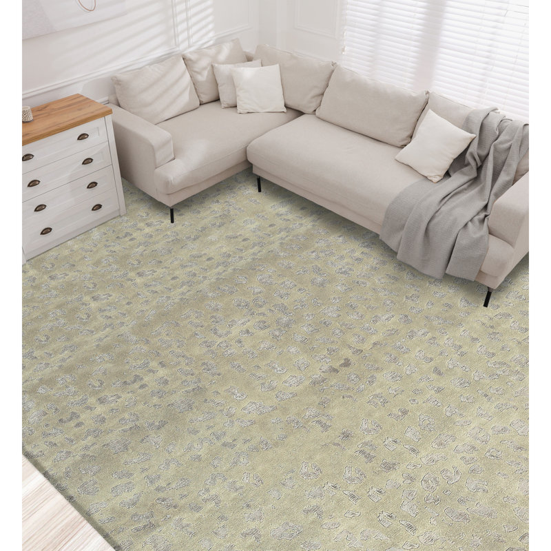 Himalayan Art 2000 Polka Dots Area Rug in Beige