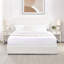Grand lit plateforme tapissier Livcle Ivory Boucle