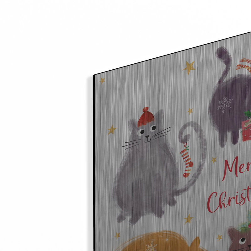  «Festive Feline» par Elle Media Group SA, art mural en métal, 24 po x 24 po, H 24 po x l 24 po