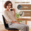 Ensemble de 6 chaises de salle à manger modernes avec coussin en cuir PU, structure en bois-209047801