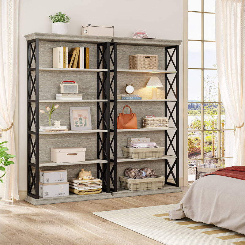 Jaquon Bookcase, Gray/Black