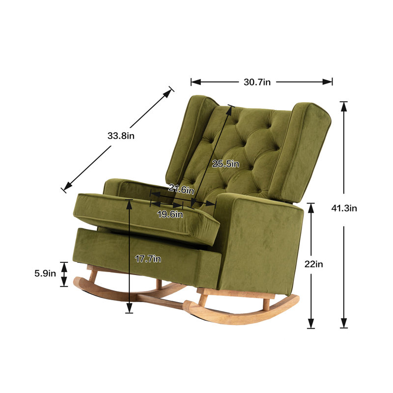 Elliegrace Upholstered Rocking Chair, Green
