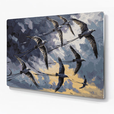 «Birds Mississippi Kite Grey», art mural en métal