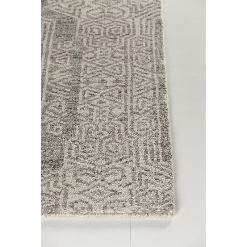 Tapis géométrique moderne en laine noué à la main Isla, Rectangulaire 9 pi x 13 pi