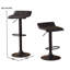 Swivel Black Bonded Leather Adjustable Bar Stool, Set Of 2