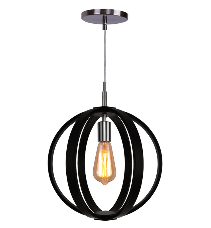 Jovany 1 - Light Single Pendant, Wenge, Satin Nickel