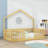 Wood Montessori Bed with Rails and Built-in LED Light-747723325-747723324
