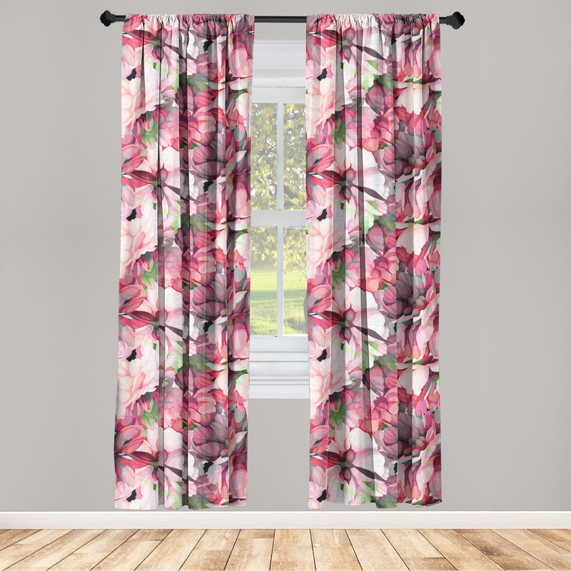 Taybah Semi Sheer Curtain Pair, 28" W x 84" L