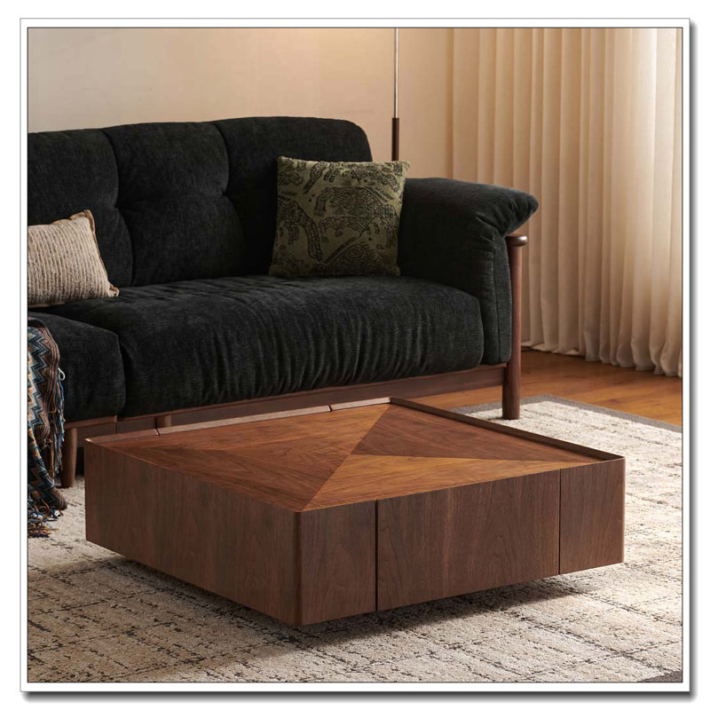 Walnut Coffee Table, 35.4-inch-square