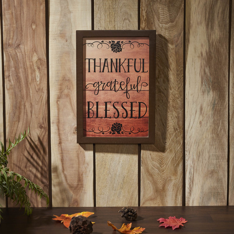 Décoration murale bienheureuse Kanta Shiplap Thankful Grateful