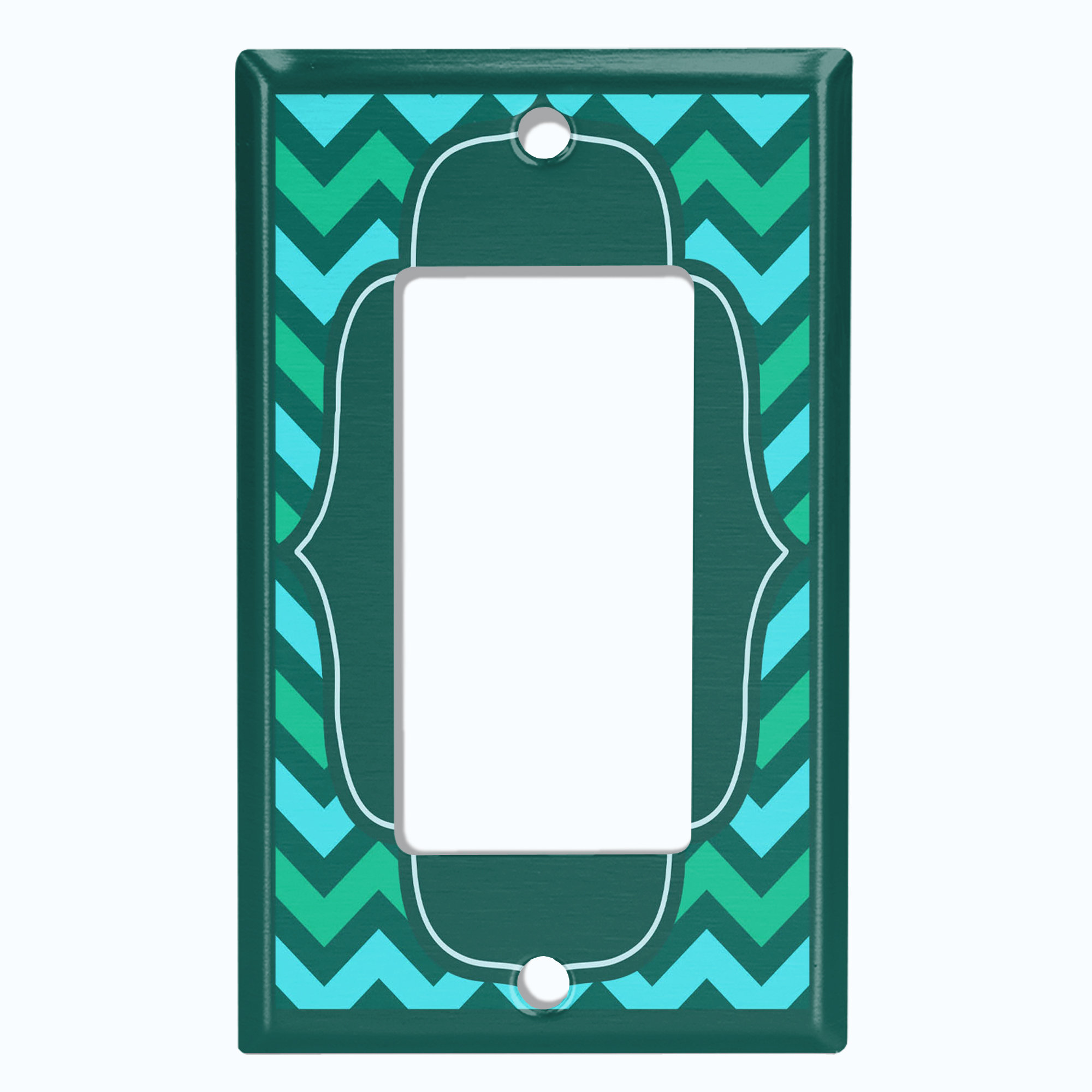 WorldAcc Metal Light Switch Plate Outlet Cover (Sea Green Teal Chevron ...