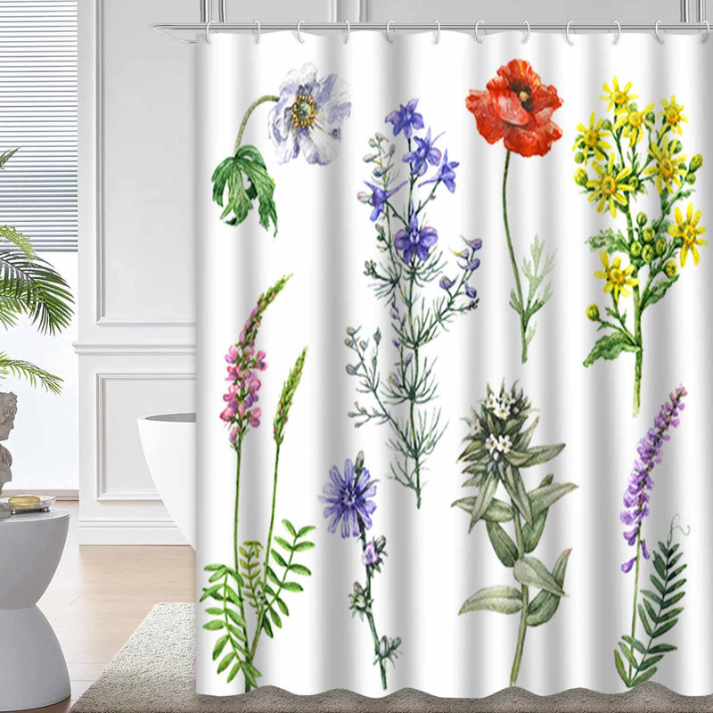 Rideau de douche imperméable avec 12 crochets, L 72 po x l 78 po