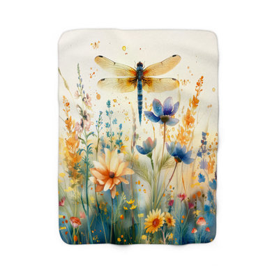 Winged Garden Beauties - Couverture sherpa de qualité supérieure 1 pièce