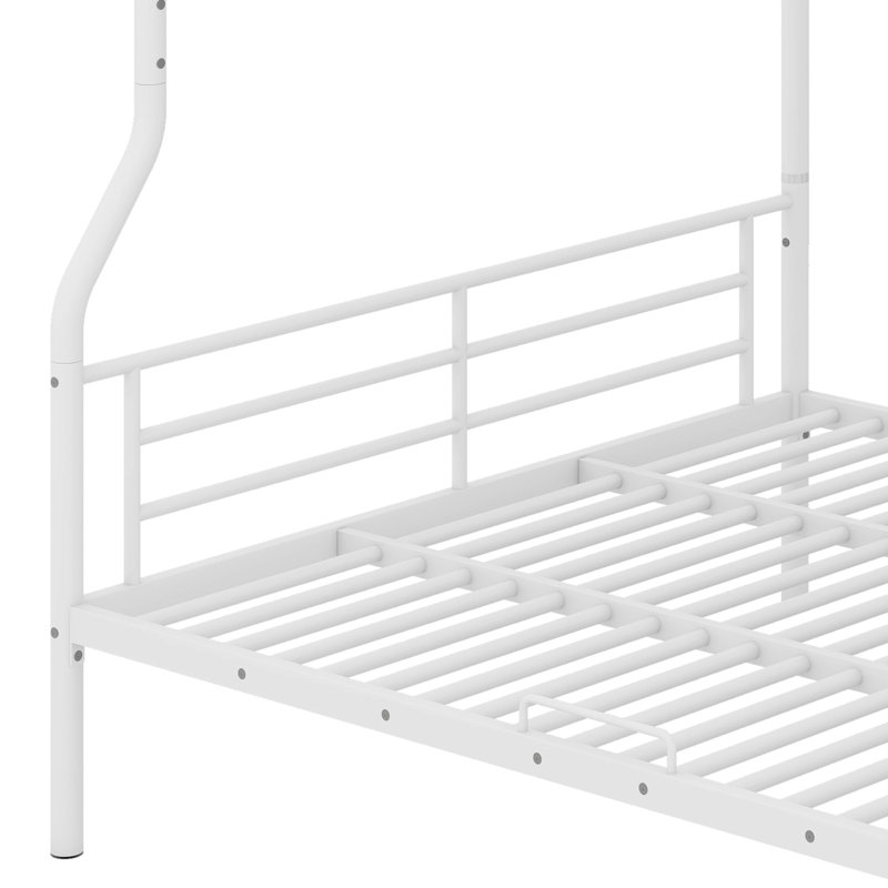 Lit superposé double TG au-dessus d'une lit grand en métal, Blanc
