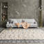 Tapis oriental traditionnel en laine noué à la main Oushak 12 x 15 po ivoire / gris / gris anthracite-123807025