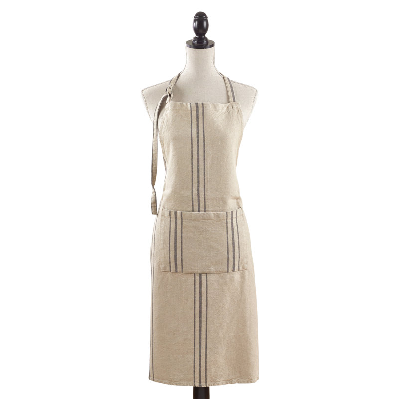 Striped Linen Bib Apron
