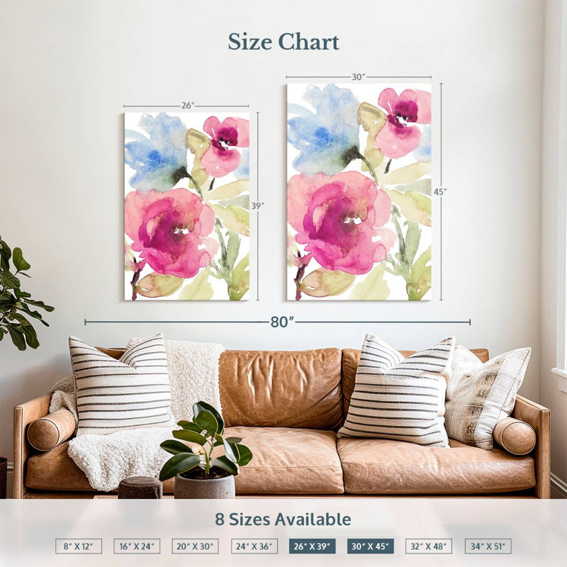 Avery Peaceful Florals I, H 39 po x l 26 po