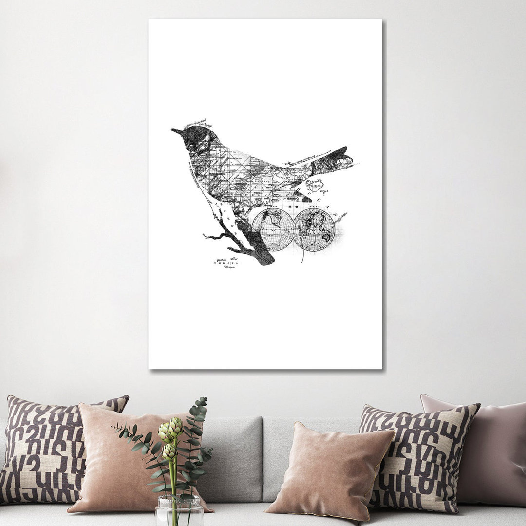 Bird Wanderlust, Rectangle von Tobias Fonseca - Galerie-verpackte Leinwand Giclée auf Leinwand