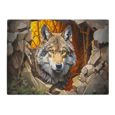 Wolf Hard Edge  Glass Chopping Board