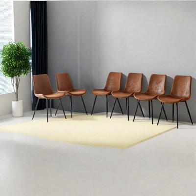 Chaises de salle à manger incurvées Comfort, pieds en suède brun et métal, cuisine moderne