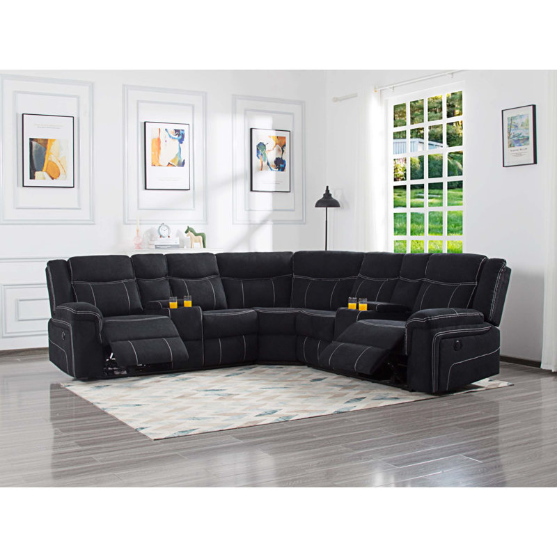 Malabika Upholstered Reclining Curved Sectional Symmetrical
