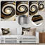 Décoration murale moderne en métal noir, argent et or-87835587