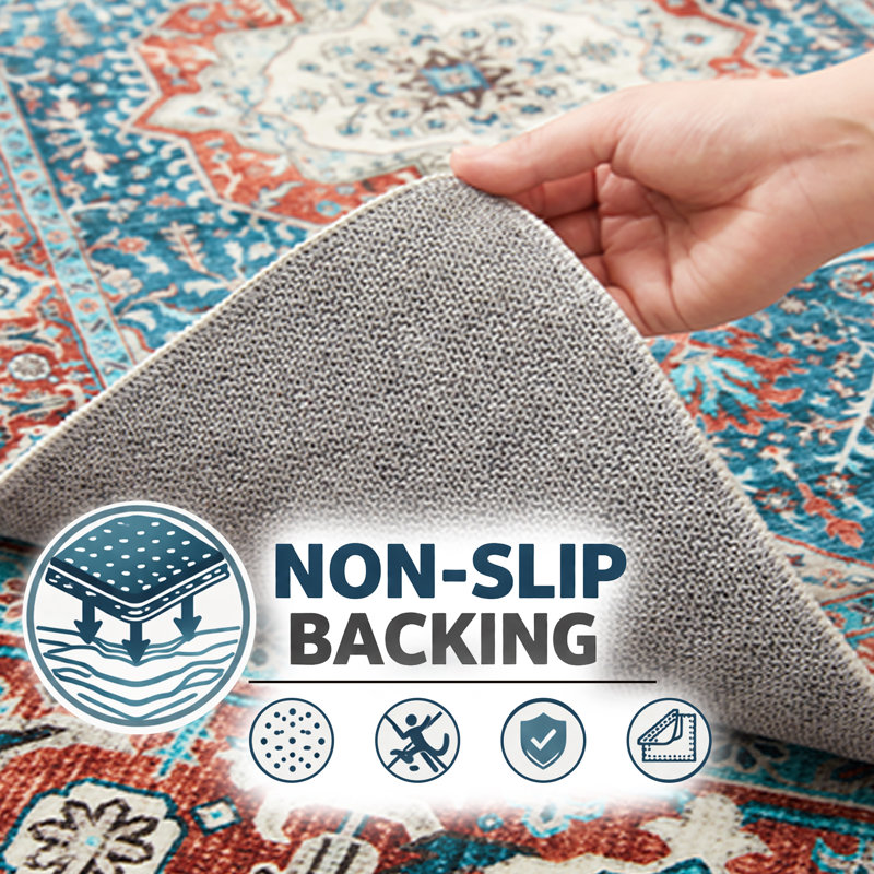 Oriental Machine Tufted Shag Area Rug, Rectangle 40 x 60 cm