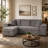 Upholstered L-Shaped Sectional Reversible
