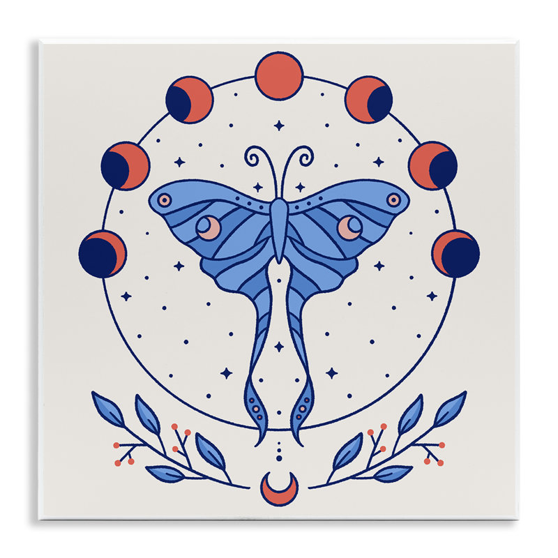 Celestial Luna Moth Wall Plaque Art by Ahmed Sameh Hussein