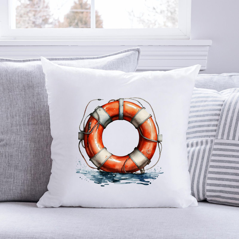 Nautical Sea Life_318 - Coussin décoratif avec coussin décoratif, H 16 po x l 16 po
