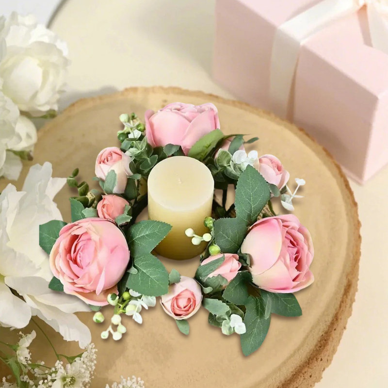 Couronne de 4 petites bougies roses, Pink