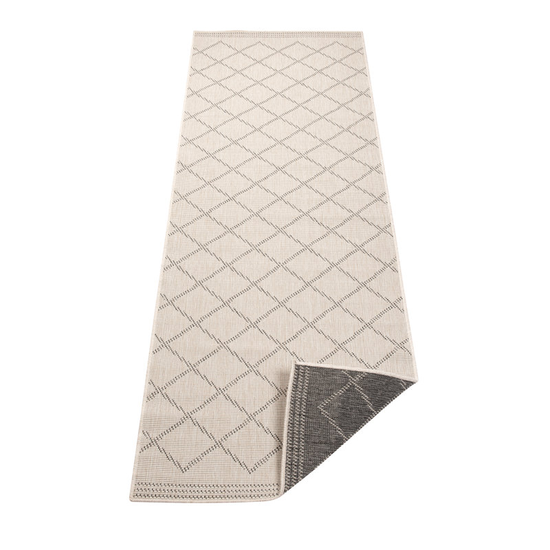Cebu flat-weave rug in gray, Runner 80 x 250cm