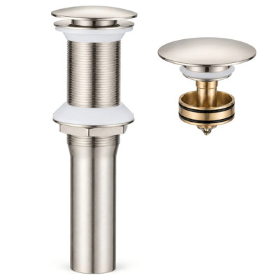 Drain escamotable en acier inoxydable pour lavabo de salle de bain sans trop-plein