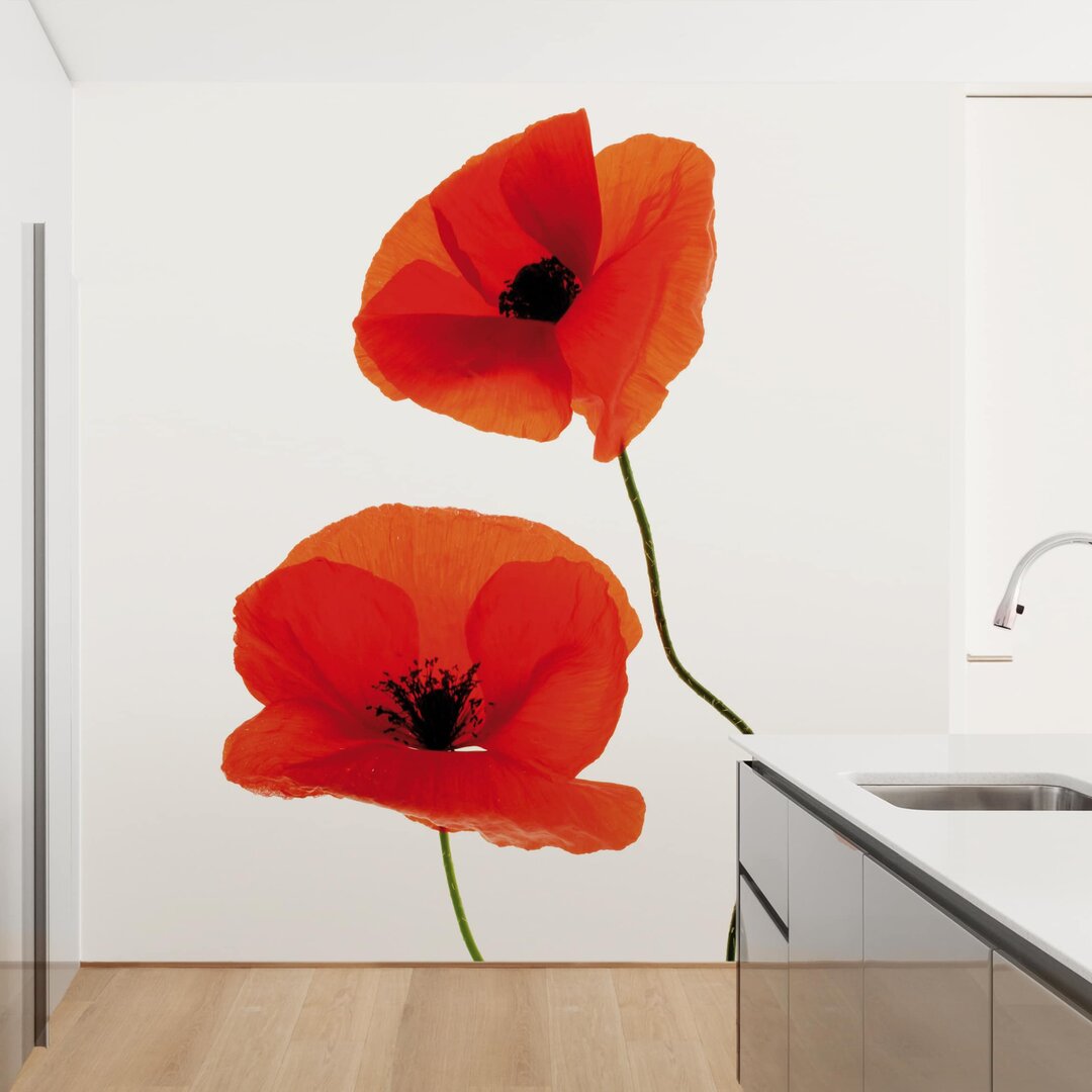 Matte Tapete Charmante Mohnblumen 2,4 m x 240 cm