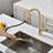 SUMERAIN Kitchen Sink Faucet with Dual Mode Sprayer, Single Hole Pull-Out Kitchen Faucet Stainless Steel Brushed Gold-114114617