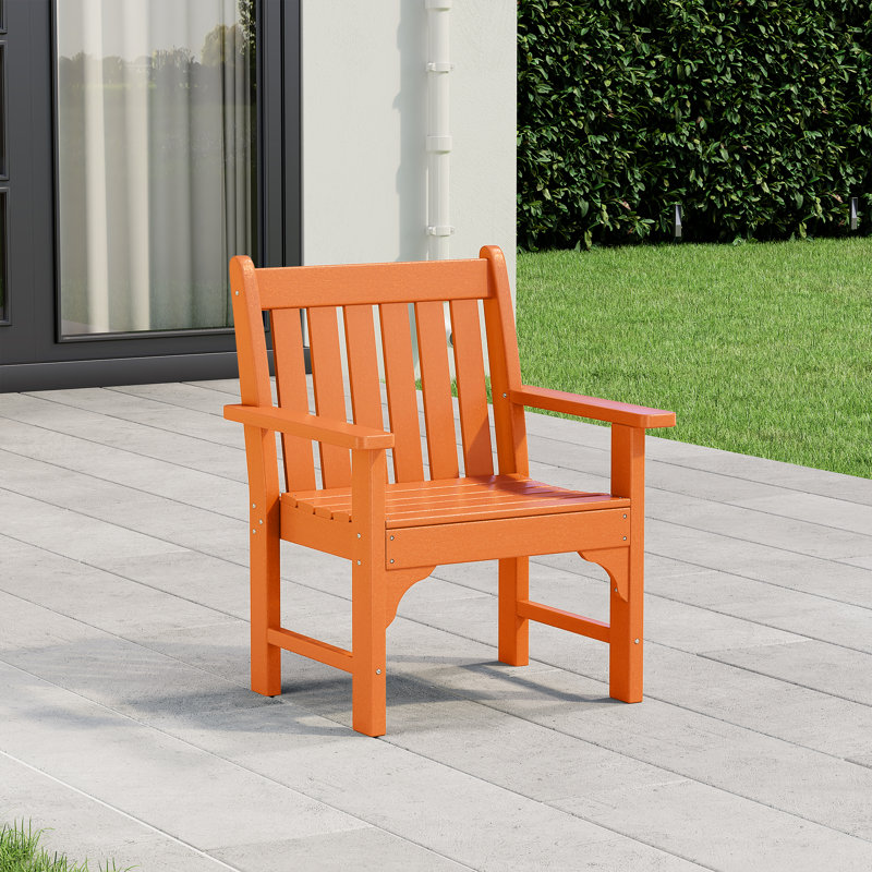 Chaise avec accoudoirs en PEHD Albric Garden, Orange