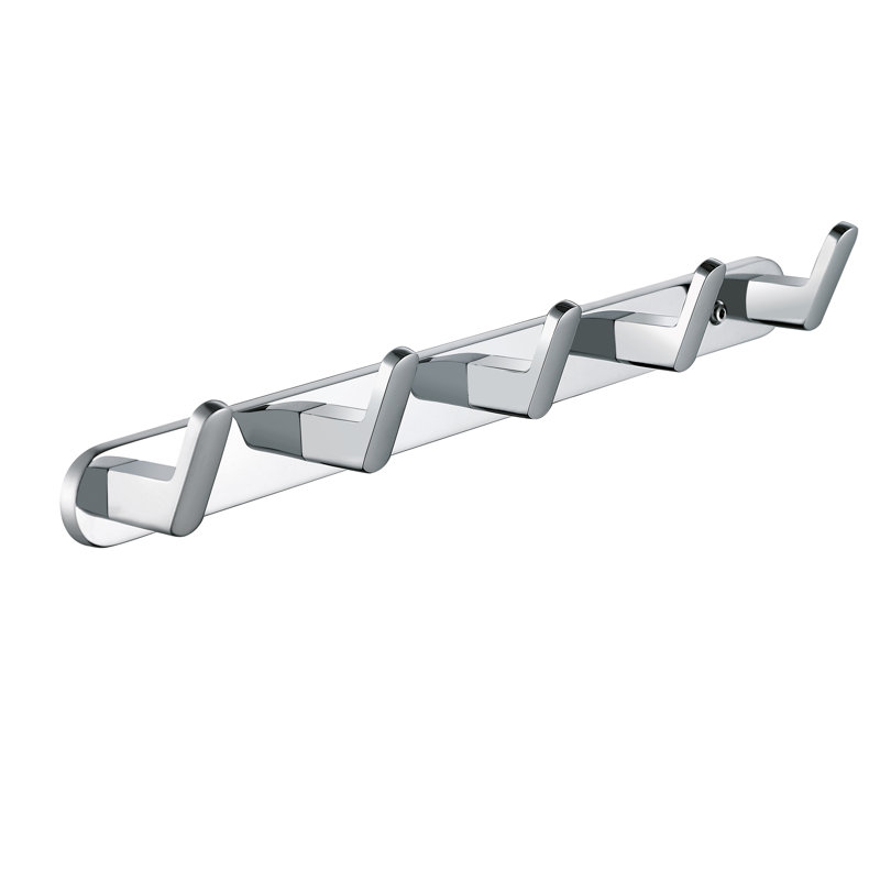 Wall Mounted 5-Hook Rustproof Robe and Towel Hooks, Silver