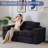 62" Compression Bean Bag Sofa Faux Fur Upholstered Loveseat Floor Sofa With Pillows-1062072703-1060528846