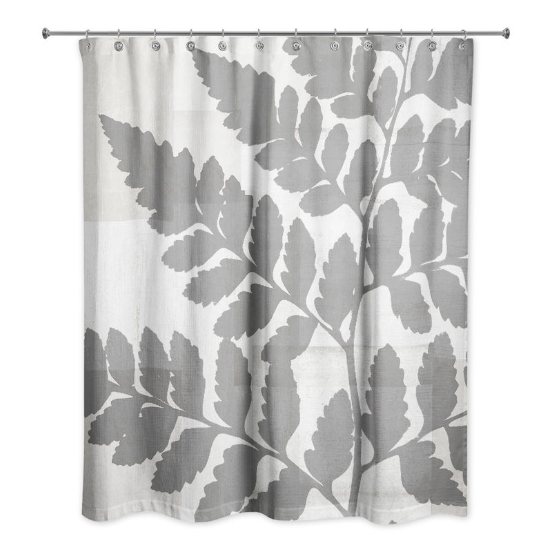 Rideau de douche simple à motif floral, Gris