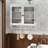 24.8"Glass Door Vintage Double Door Wall Cabinet With Three Tiers Of Storage With Towel Rack, For Bathroom, Kitchen,Dining Room Washed