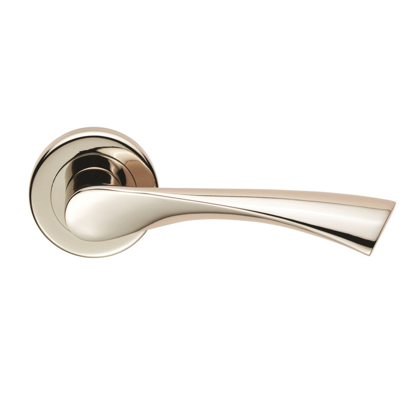 Venti Latch Door Handle, Polished Nickel